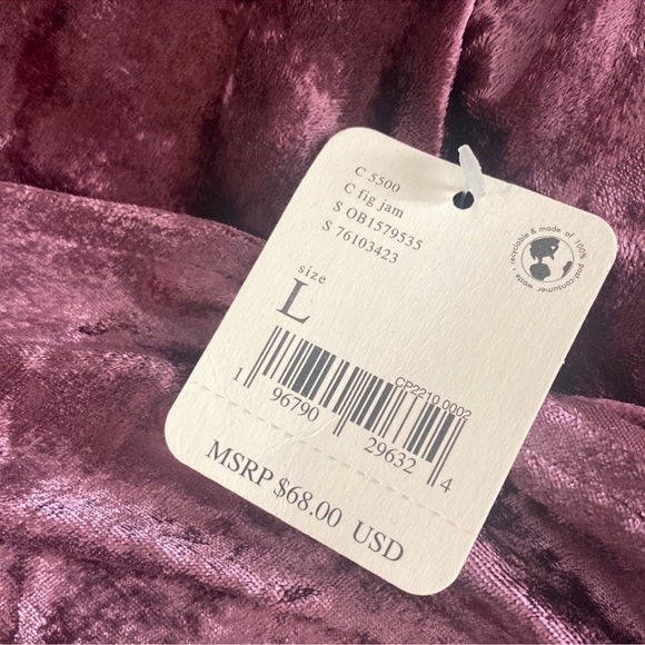 NWT VELVET TUNIC IN FIG JAM - Picture 5 of 5